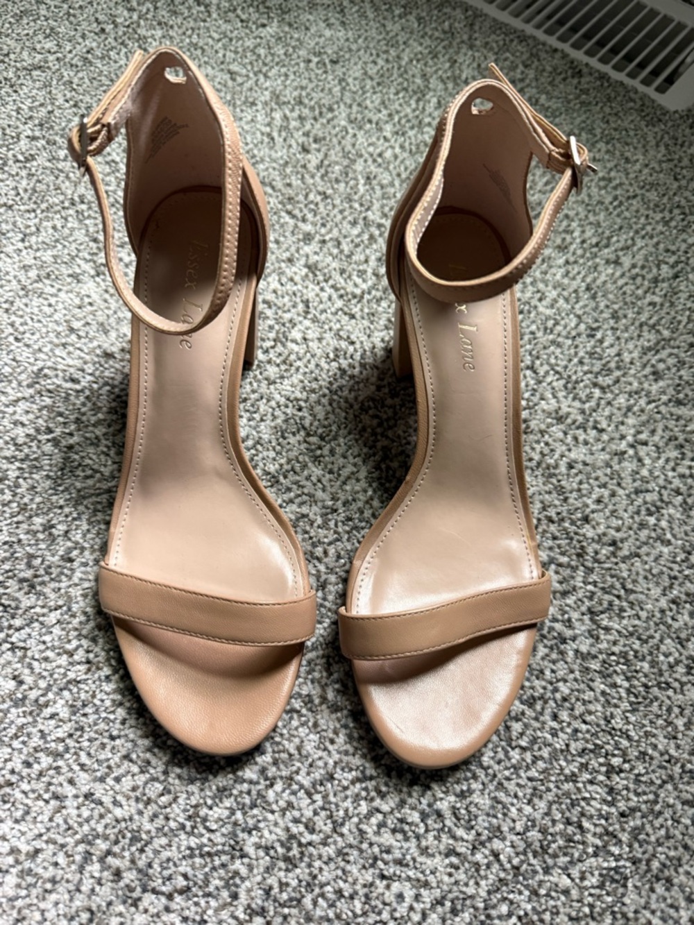 Essex Lane Tan Ankle-Strap Block Heel Sandals